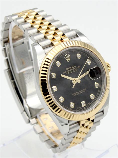 rolex datejust diamond black|Rolex Datejust black diamond dial.